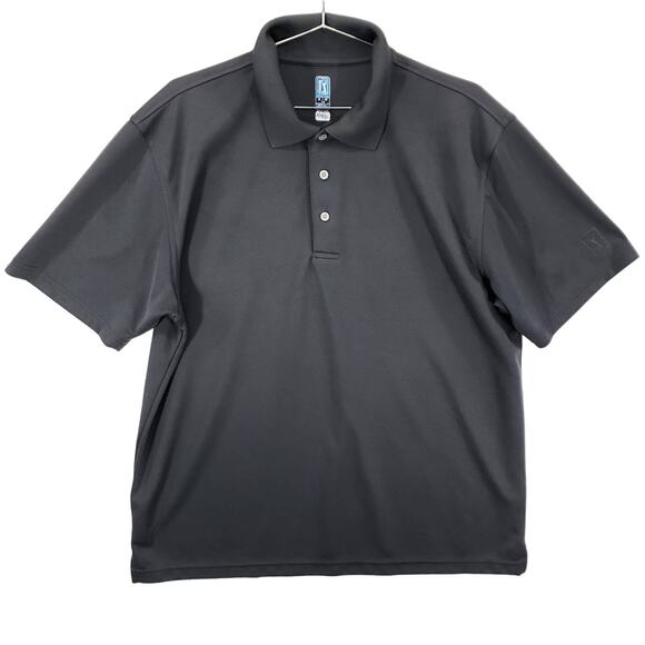 PGA TOUR Golf Polo Mens Size XL Gray Short Sleeve Embroidered Logo Top - Picture 1 of 9